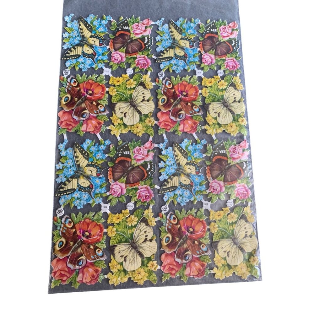 Vintage Butterflies & Flowers Die Cuts 1352 Germany